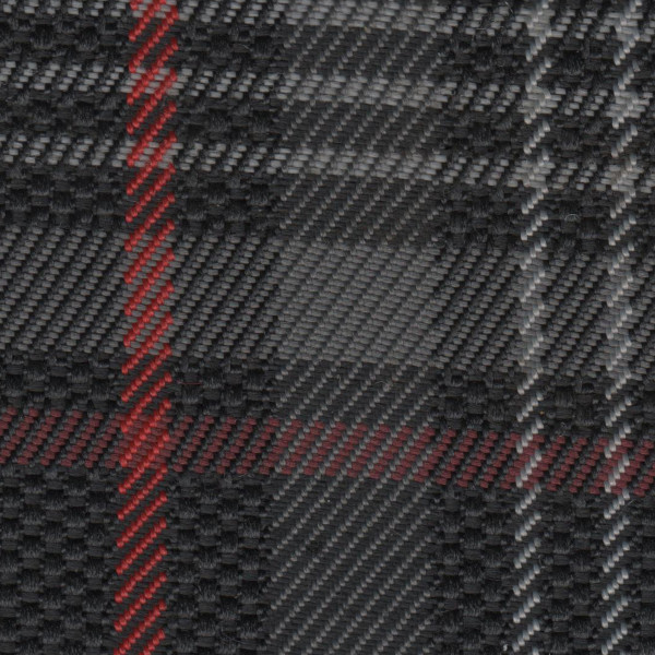 Volkswagen Seat Cloth - Volkswagen Golf 7 - Tartan (Black/Red/Grey)