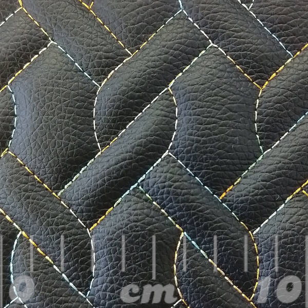 Stitch Quilted Vinyl - Knitted (Rainbow on Black)